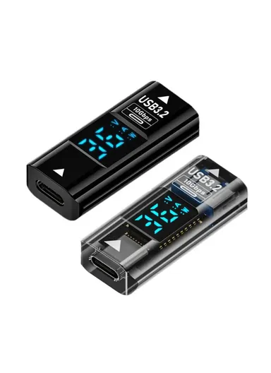 36W USB-C to USB Adapter Digital Display 10Gbps Data Transfer Charging Converter - Black