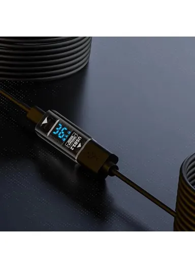 36W USB-C to USB Adapter Digital Display 10Gbps Data Transfer Charging Converter - Black