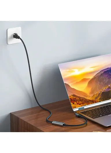 1.2m Elbow USB-C to Ethernet Adapter Cable 1000 / 100 / 10Mbps Gigabit RJ45 LAN Network Wire