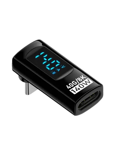 USB4 40 Gbps 140W Type-C to Type-C Adapter Digital Display Fast Charging Data Transfer 8K 60Hz Converter - Black