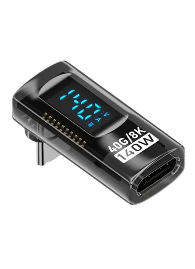 USB4 40 Gbps 140W Type-C to Type-C Adapter Digital Display Fast Charging Data Transfer 8K 60Hz Converter - Transparent Black