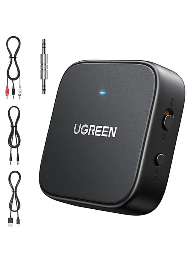 2-in-1 Bluetooth-compatible 5.2 Transmitter Receiver, Multifunctional TV Car Headphones 3.5mm Aux Audio Adapter Transmitter 35223 (L0.4 x W0.4)cm