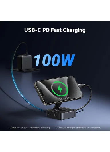 USB C 4-in-1 Foldable Hub 4K 60Hz HDMI PD 100W USB 3.0 Docking Station iPhone 15 / 16 Android Laptops