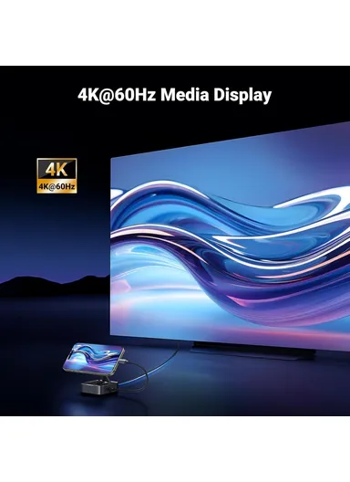 USB C 4-in-1 Foldable Hub 4K 60Hz HDMI PD 100W USB 3.0 Docking Station iPhone 15 / 16 Android Laptops