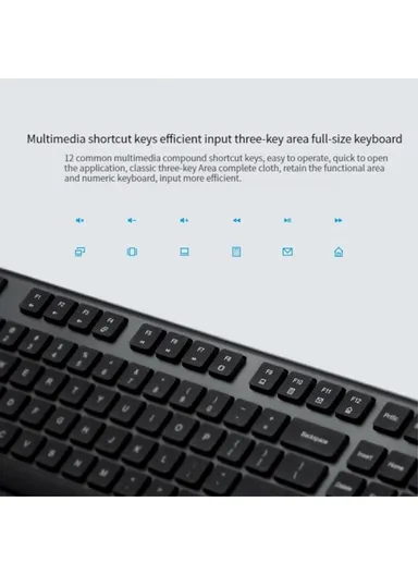 2.4G Wireless 104 Keys Keyboard &amp; Mouse Set Compatible with Windows 10 and Above WXJS02YM 