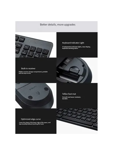2.4G Wireless 104 Keys Keyboard &amp; Mouse Set Compatible with Windows 10 and Above WXJS02YM 