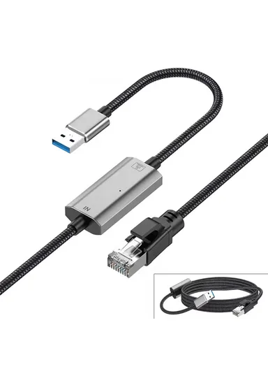 3m Gigabit Ethernet USB Adapter Cable USB3.0 to RJ45 LAN Network Cable 1000, 100, 10Mbps