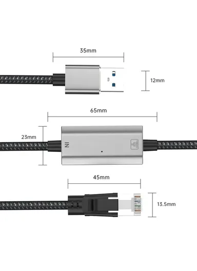 2m Gigabit Ethernet USB Adapter Cable USB3.0 to RJ45 LAN Network Cable 1000, 100 &amp; 10Mbps