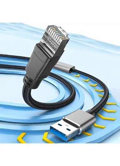 2m Gigabit Ethernet USB Adapter Cable USB3.0 to RJ45 LAN Network Cable 1000, 100 &amp; 10Mbps