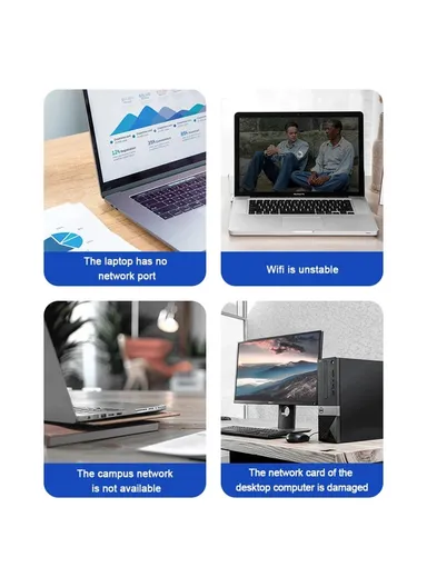 2m Gigabit Ethernet USB Adapter Cable USB3.0 to RJ45 LAN Network Cable 1000, 100 &amp; 10Mbps