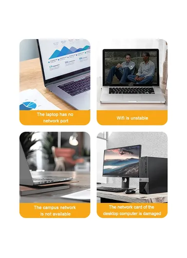 2m USB-C to Ethernet Cable 2m / 6.56ft Type C to RJ45 Cord Gigabit LAN Network