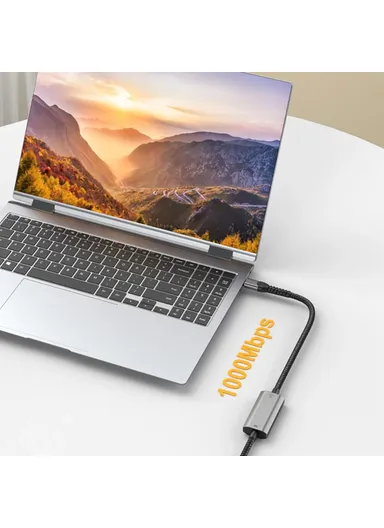 2m USB-C to Ethernet Cable 2m / 6.56ft Type C to RJ45 Cord Gigabit LAN Network