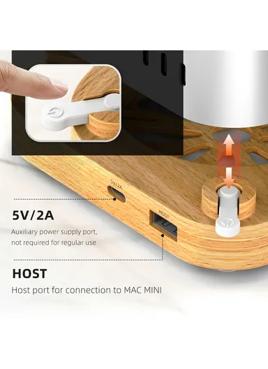 Wooden Expansion Dock USB 3.0 Hub TF / SD Card Reader Anti-Dust Stand AJM4-FH