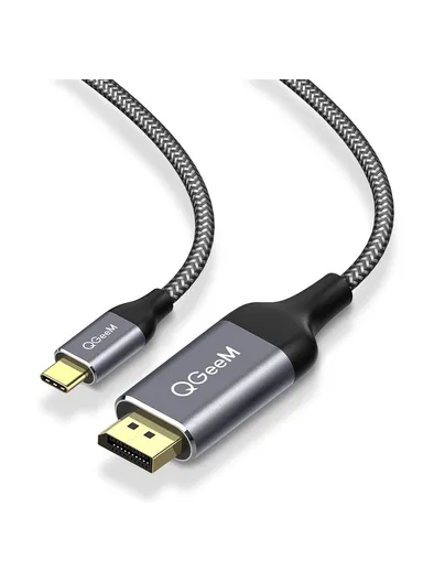 1.2m Type-C Male to DP Male Adapter, Nylon Braided USB-C to DP Converter Cable, 4K/60Hz, QG-UA13-12