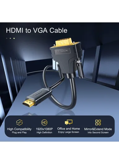 3m HDMI to VGA Cable 1080P 60Hz HD-Compatible Cord AD037