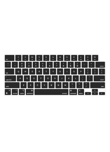 Keyboard Cover Soft Silicone Protective Film  ForMacBook Pro 14.2 / Pro 16.2 / Air 13.6 / Air 15.3 US Version - Black
