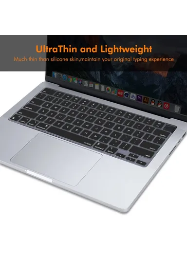 Keyboard Cover Soft Silicone Protective Film  ForMacBook Pro 14.2 / Pro 16.2 / Air 13.6 / Air 15.3 US Version - Black