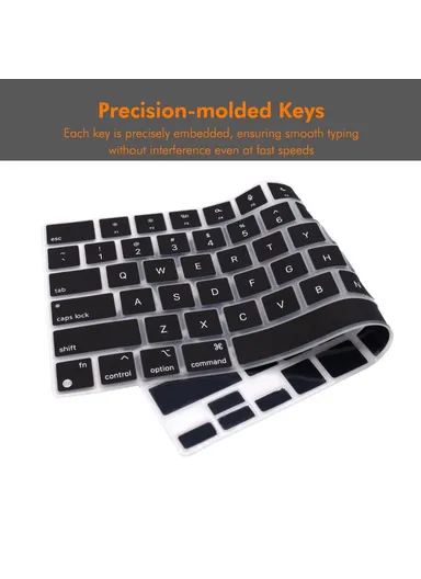 Keyboard Cover Soft Silicone Protective Film  ForMacBook Pro 14.2 / Pro 16.2 / Air 13.6 / Air 15.3 US Version - Black
