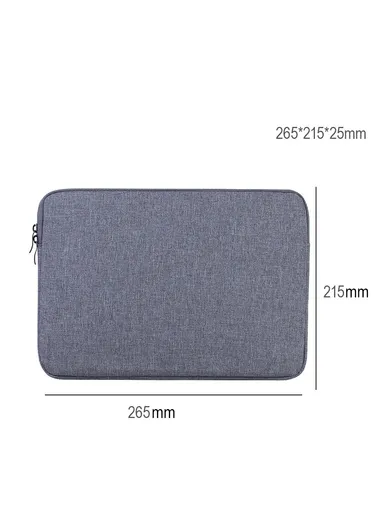 10.5-Inch Laptop Sleeve Case Nylon, Water Resistant, Soft Lining Zipper Cover MBR-19005 - Dark Grey