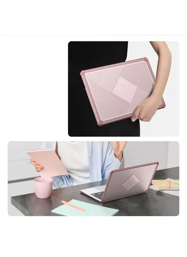14-Inch MacBook Case Cover LCGH Series, TPU+PC Laptop Protector - Pink