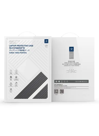 13-Inch MacBook Geometric Lines Anti-Drop Case LCGH Series, TPU+PC Laptop Cover - Black