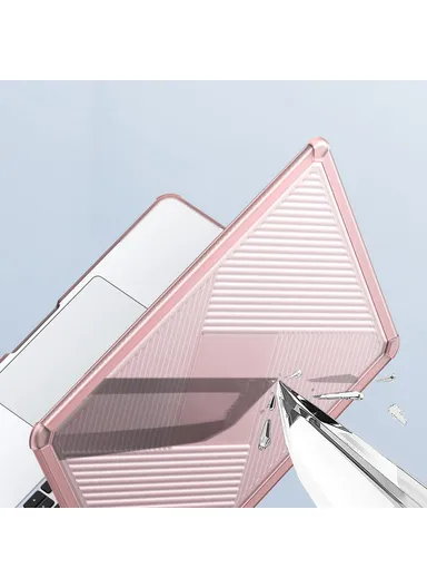 13-Inch MacBook Case LCGH Series, Shockproof TPU+PC Laptop Case Cover - Pink