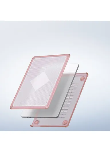 13-Inch MacBook Case LCGH Series, Shockproof TPU+PC Laptop Case Cover - Pink