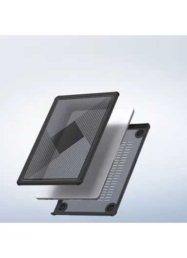 13-Inch MacBook Case LCGH Series, Shockproof TPU+PC Laptop Case Cover - Black