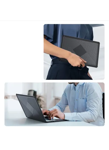 13-Inch MacBook Case LCGH Series, Shockproof TPU+PC Laptop Case Cover - Black