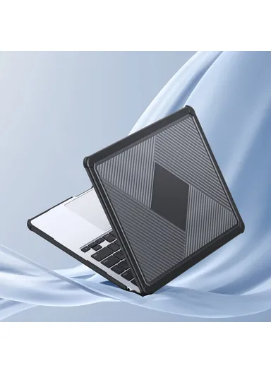 13-Inch MacBook Case LCGH Series, Shockproof TPU+PC Laptop Case Cover - Black