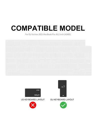 16-Inch Crystal PC Laptop Cover, Keyboard Film &amp; Dust Plugs - Black / EU Version