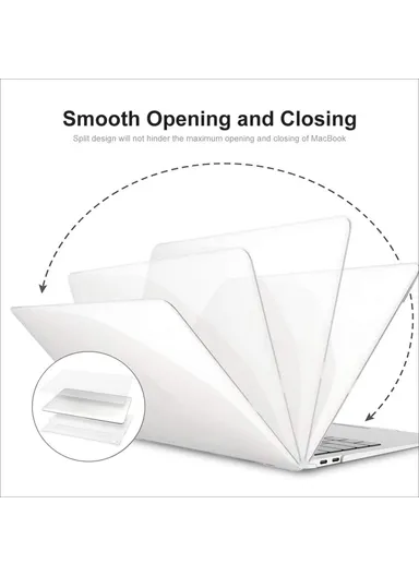 16-Inch Crystal PC Laptop Cover, Keyboard Film &amp; Dust Plugs - White / EU Version