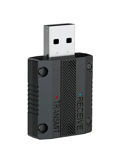 2-In-1 Car Audio Transmitter Receiver Bluetooth-compatible 5.3 AUX Adapter USB Dongle W15