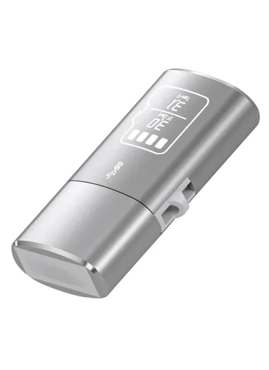 Mini USB 3.1 Type C Card Reader for TF Cards Up to 2TB - Silver