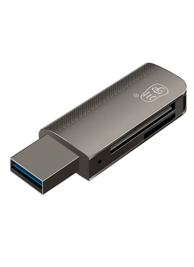  USB3.0 SD+TF 2-in-1 Card Reader Portable Mini Metal Card Reader with Single Drive Letter - C370