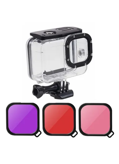 Waterproof Diving Case for GoPro Hero 10/9 – Tempered Glass Lens Protection with 3 Lens Filters 