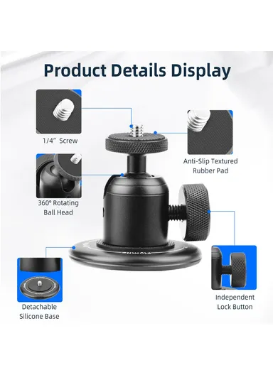 Magnetic Mount Kit for Sports Cameras – Adapter Base &amp; Accessories 