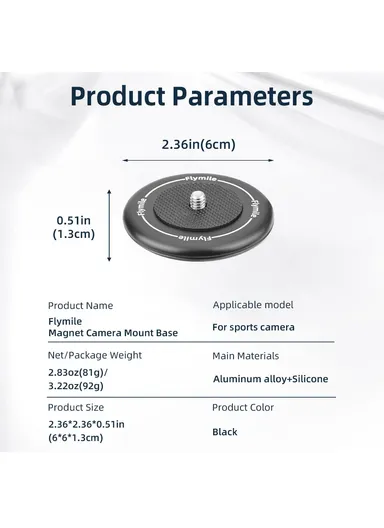 Magnetic Mount Kit for Sports Cameras – Adapter Base &amp; Accessories 