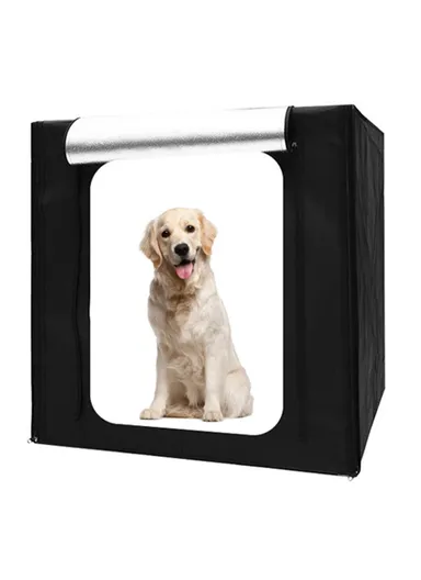 120cm Photo Studio Light Box Kit with Photography Tent, LED Light &amp; Background Board - EU Plug