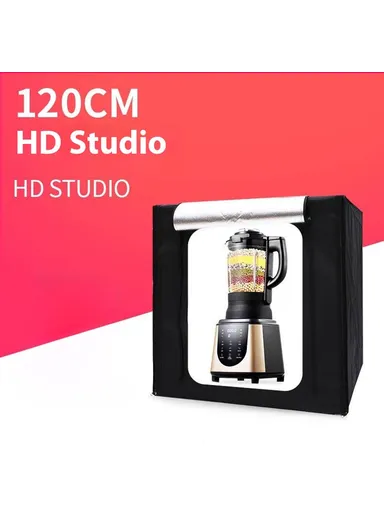 120cm Photo Studio Light Box Kit with Photography Tent, LED Light &amp; Background Board - EU Plug