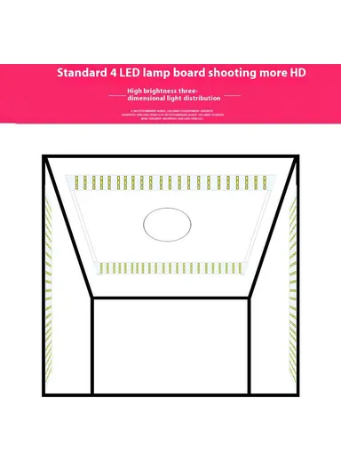 120cm Photo Studio Light Box Kit with Photography Tent, LED Light &amp; Background Board - EU Plug