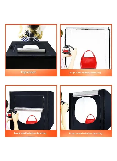 100cm Photo Studio Light Box Kit Photography Shooting Tent with LED Lights Backgrounds - EU Plug
