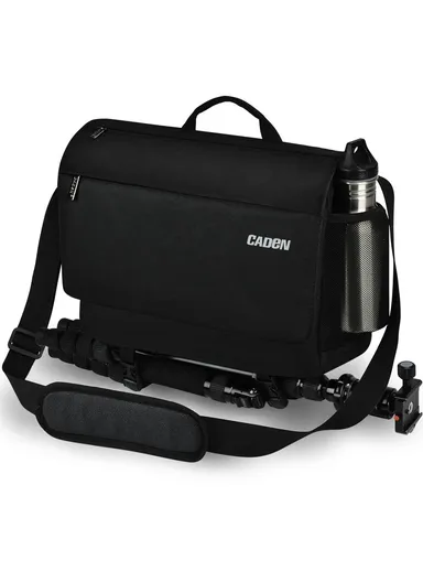 Large Capacity Water-Resistant DSLR Camera Messenger Shoulder Bag for Outdoor Travel, Adjustable Padded Interior, Anti-Theft Flap, Ventilated Shoulder Strap &amp; Tripod Straps