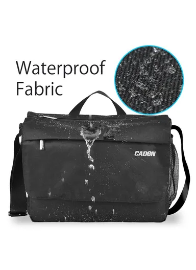 Large Capacity Water-Resistant DSLR Camera Messenger Shoulder Bag for Outdoor Travel, Adjustable Padded Interior, Anti-Theft Flap, Ventilated Shoulder Strap &amp; Tripod Straps