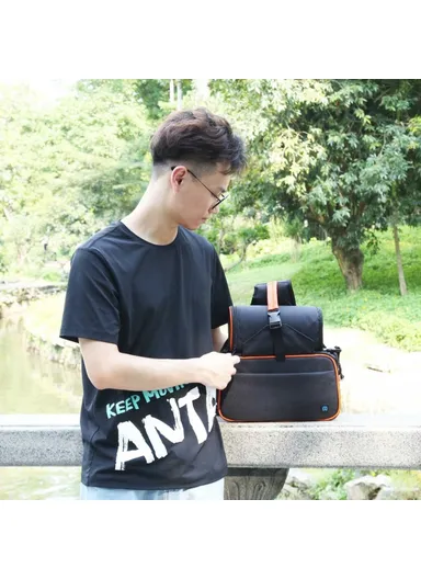 Triangle-Style Waterproof SLR Camera Chest Bag with Detachable Lens Pouch, Anti-Theft Design, Shockproof Back Pad &amp; Adjustable Strap