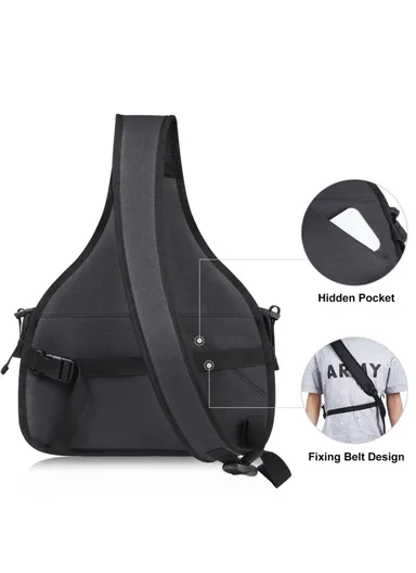 Triangle-Style Waterproof SLR Camera Chest Bag with Detachable Lens Pouch, Anti-Theft Design, Shockproof Back Pad &amp; Adjustable Strap
