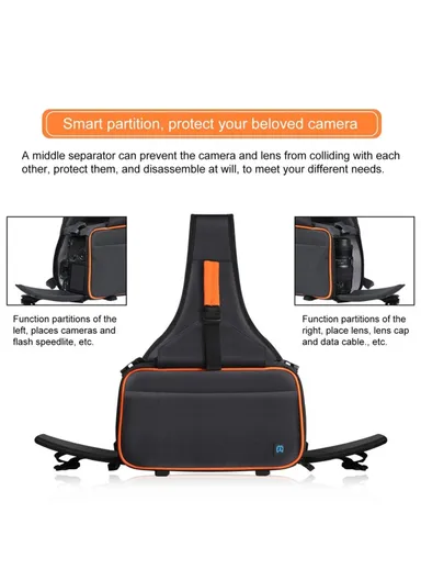 Triangle-Style Waterproof SLR Camera Chest Bag with Detachable Lens Pouch, Anti-Theft Design, Shockproof Back Pad &amp; Adjustable Strap