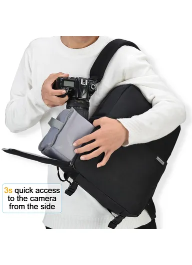 Waterproof SLR/DSLR Camera Backpack Travel Case, Anti-Theft, Shock-Absorbing Leisure Bag for Canon, Nikon, Sony Cameras &amp; Lenses – Black