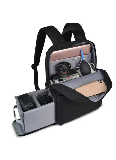 Waterproof SLR/DSLR Camera Backpack Travel Case, Anti-Theft, Shock-Absorbing Leisure Bag for Canon, Nikon, Sony Cameras &amp; Lenses – Black