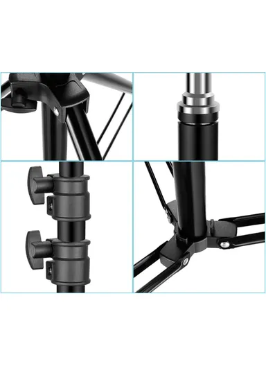 2m Foldable Photography Light Stand, Portable Tripod Holder for Speedlight, Softboxes &amp; Umbrellas